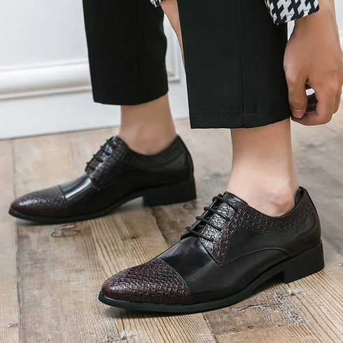 Men's Fashion Derby Shoes Lace-Up Business Office Dress Shoes for Weddings and Formal Events